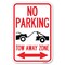 Signmission No Parking Tow-Away Zone with Bidirecti Heavy-Gauge Aluminum Sign, 12" x 18", A-1218-23608 A-1218-23608 - alternate 1